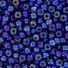 Miyuki rocailles Perlen 8/0 - Silver lined cobalt ab 8-1020